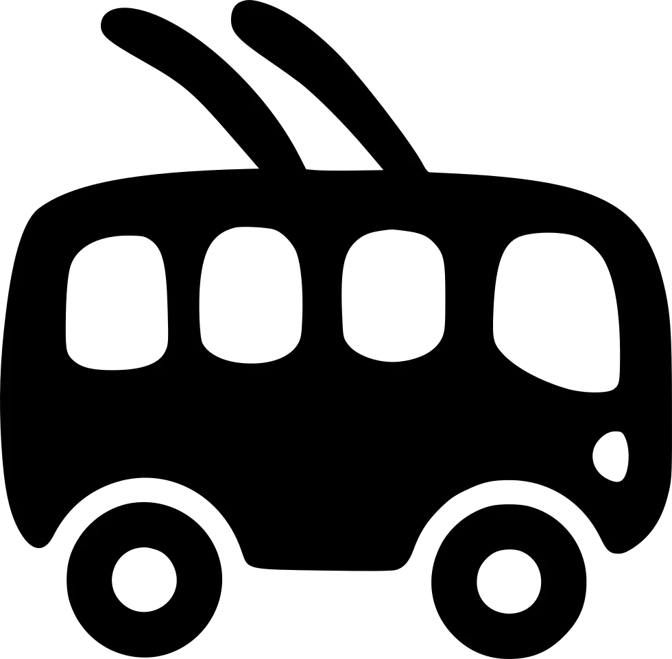 trolleybus glyph icon, simple and bold, free png file